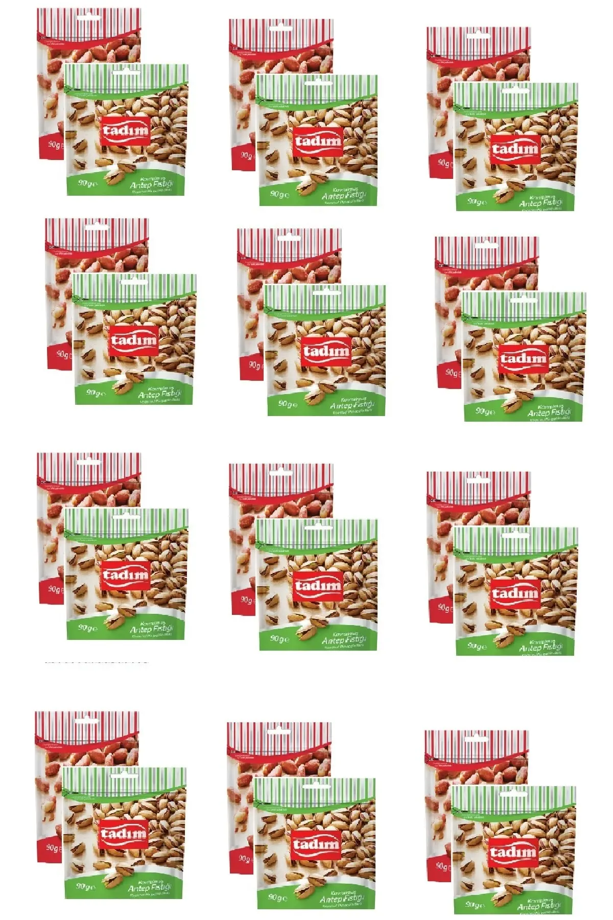 Kavrulmuş Tuzlu Yer Fıstığı 90 Gr X 12 Adet Antep Fıstığı 90 Gr X 12 Adet