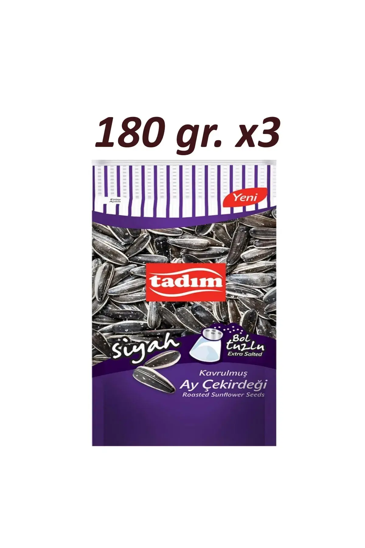 Siyah Ay Çekirdeği Bol Tuzlu 180 Gr X 3 Adet