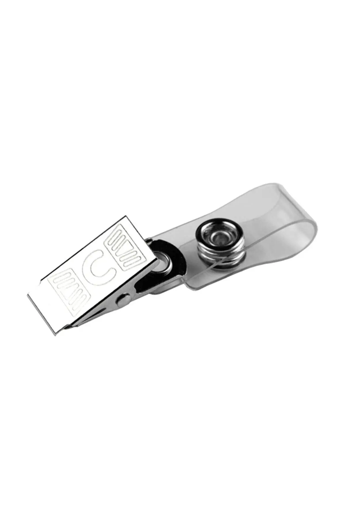 Metal Yaka Kartı Klipsi Şeffaf Askılı Bp682 (100 Lü Paket)