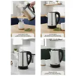 ÇELİK KETTLE SU ISITICISI KABLOSUZ KULLANIM 1.8LT 360 DERECE DÖNEBİLME OTOMATİK KAPANMA SK-8026 (4745)-4