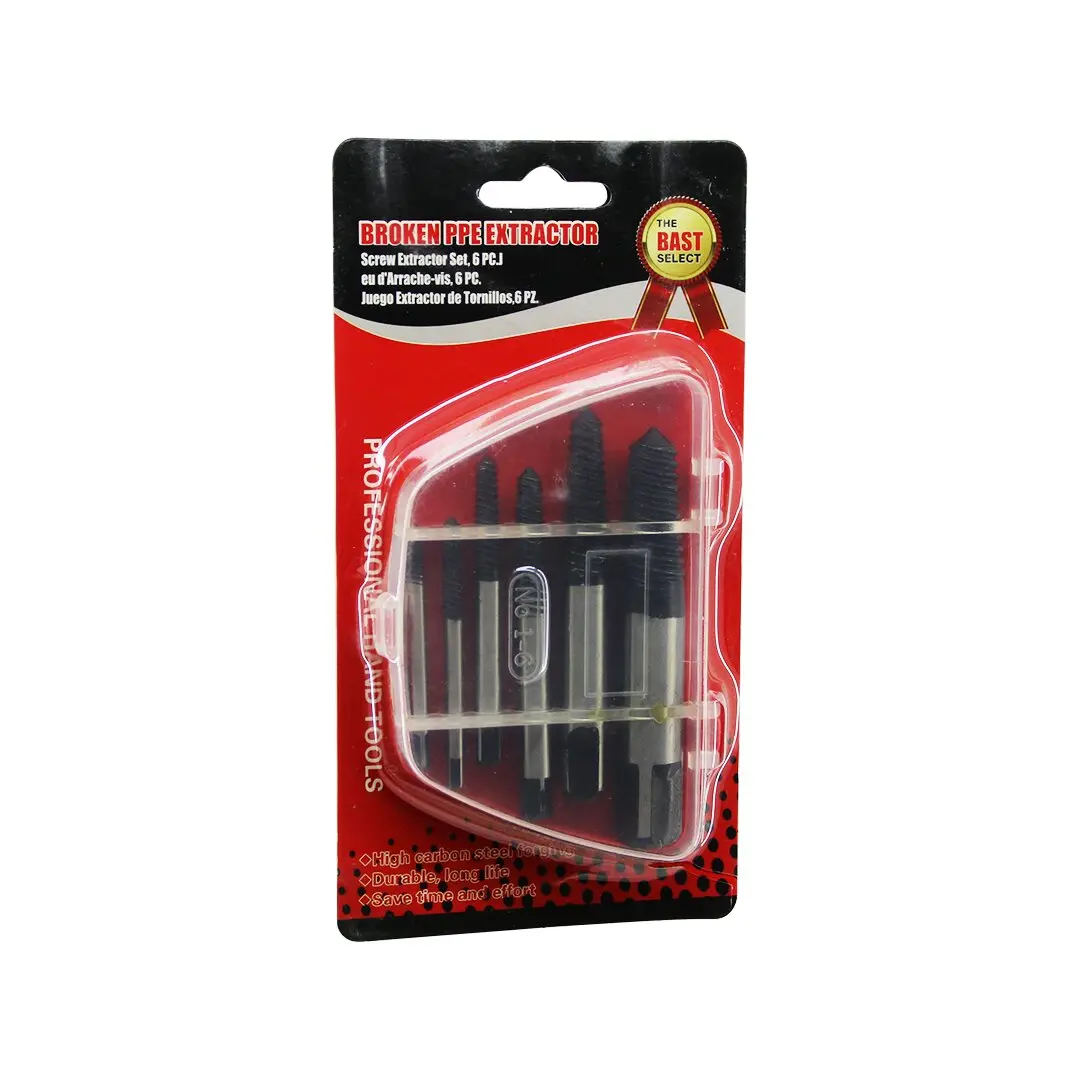 6 PCS HASARLI VİDA ÇIKARICI SET - SOLA DÖNEN KLAVUZ UÇ (4745)