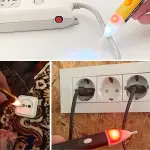 Elektrik Kaçak Dijital Kontrol Kalemi Cihazı -Dedektörlü Temassız Işıklı Kablo Voltaj Test (4745)-5