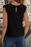 Kadın Kısa Kollu Bisiklet Yaka Ithal Krep Bluz-2
