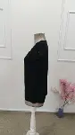 Kadın Kısa Kollu V Yakalı Dantelli önden Düğmeli Viskon Bluz-5