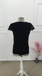 Kadın Kısa Kollu V Yakalı Dantelli önden Düğmeli Viskon Bluz-6