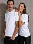 Unisex Kısa Kollu Bisiklet Yaka Basic Viskon Bluz-1