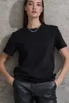 Unisex Kısa Kollu Bisiklet Yaka Basic Viskon Bluz-2