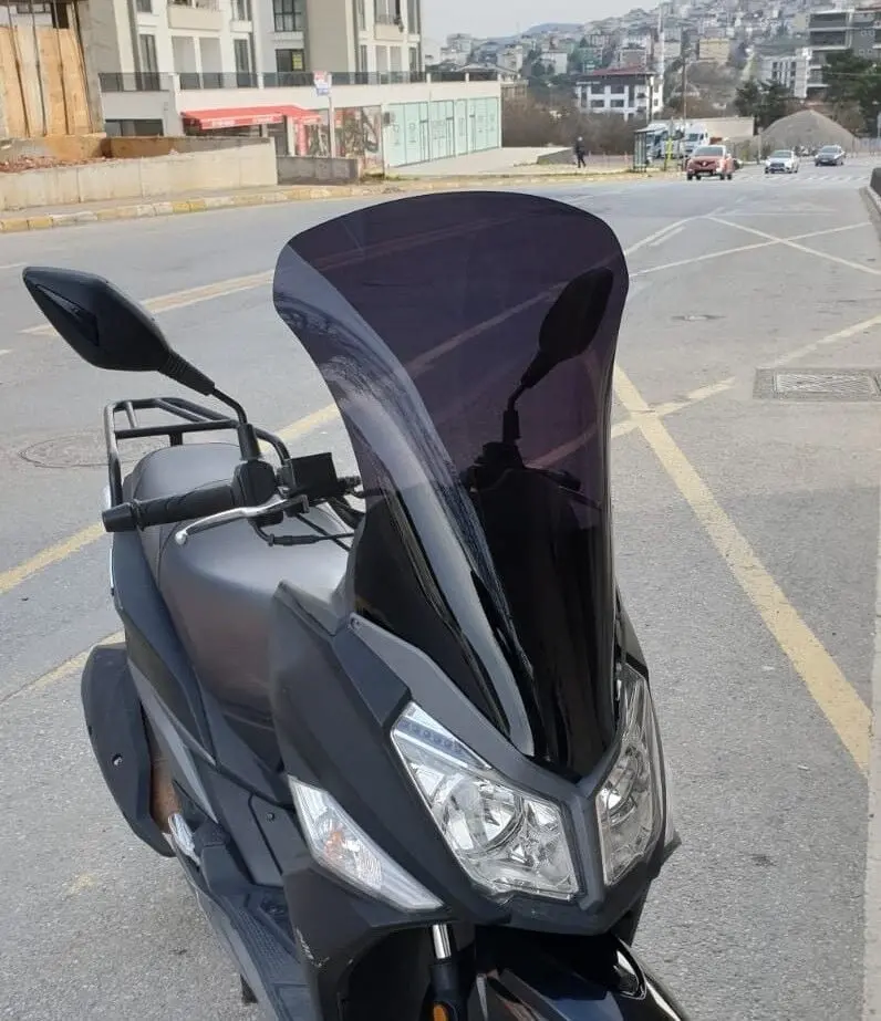 MOTOCAM SYM JET 14 125 Ön Cam 2017-2026 Model 65cm Siyah Renkli 4mm UZUN