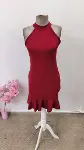 Kadın Omuzlardan Açık Halka Yakalı Fırfırlı Janjan Kısa Elbise-6