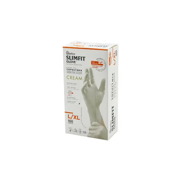 REFLEX SLİMFİT GLOVE KOD-028 L-XL KREM PUDRASIZ MUAYENE ELDİVEN 100LÜ (4745)