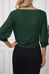 Kadın Fakir Kollu önden Bağlamalı Kısa şifon Bolero Ceket-2