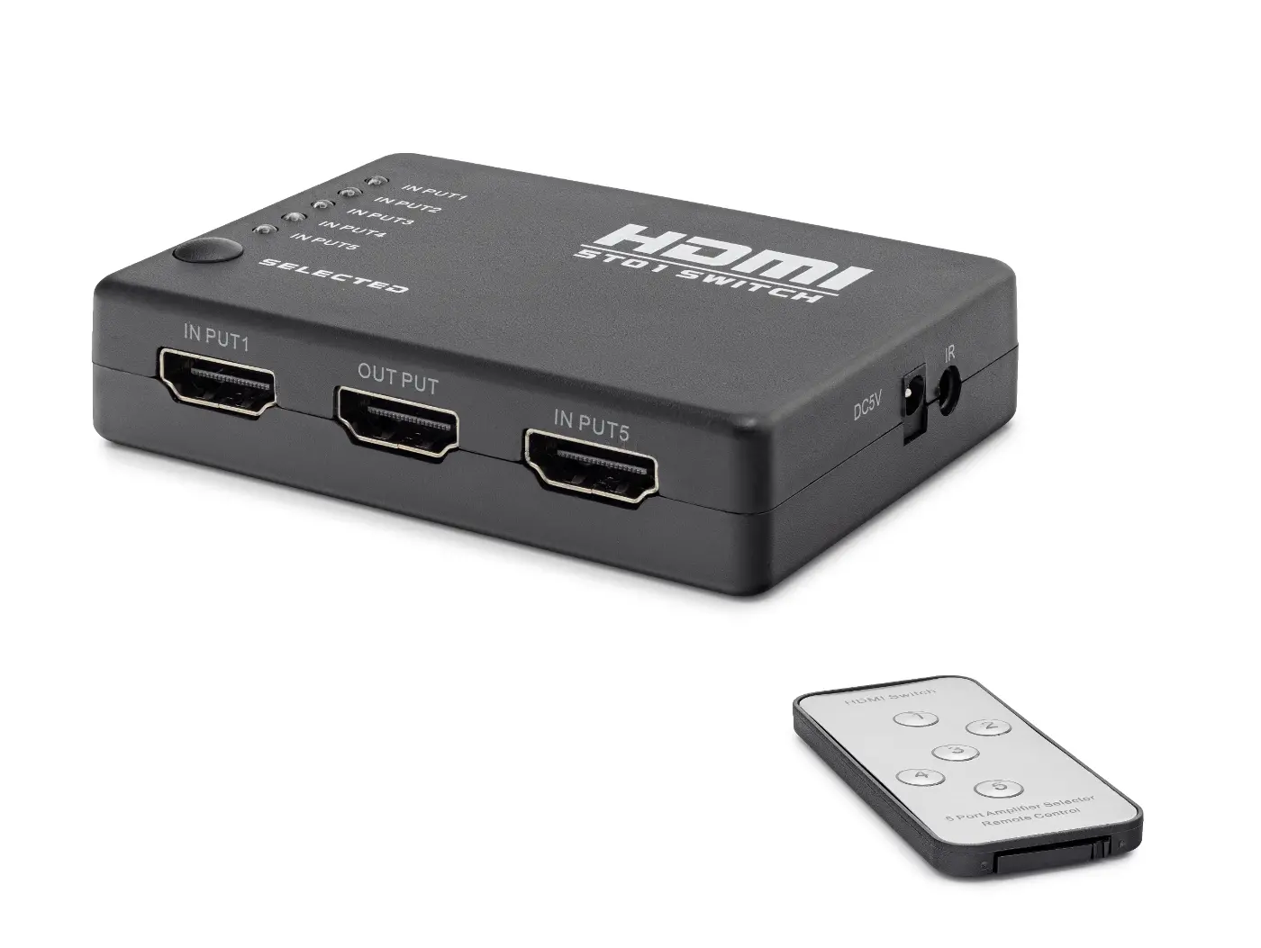 Hdmi Switch Kumandalı 5 In 1 Out - Siyah HDX1272