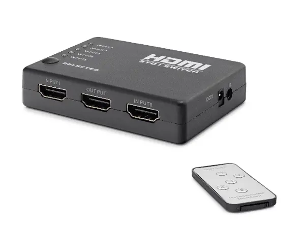 Hdmi Switch Kumandalı 5 In 1 Out - Siyah HDX1272