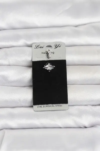 316L Cerrahi Çelik Zirkon Taşlı Göbek Piercing TJ-PR1385