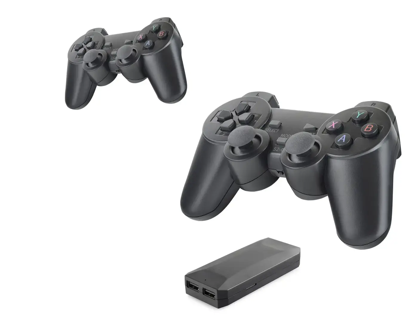Retro Oyun Stick Kablosuz Çift Gamepad Seti 4K - Siyah HD329