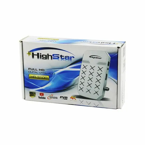 HİGHSTAR HR-3100 FULL HD DİJİTAL UYDU ALICISI 1080P - HDMI - WİFİ - AV - YOUTUBE - 4K UHD TV UYUMLU (4745)