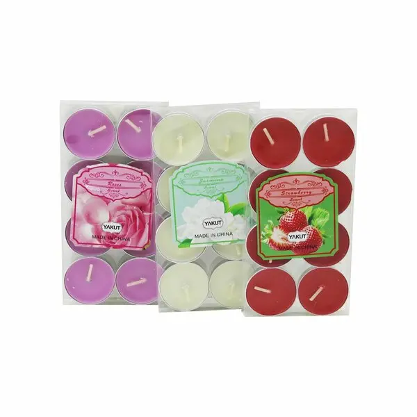 RENKLİ TEA LİGHT 8 PARÇA MUM ÇİLEK KOKULU (4745)