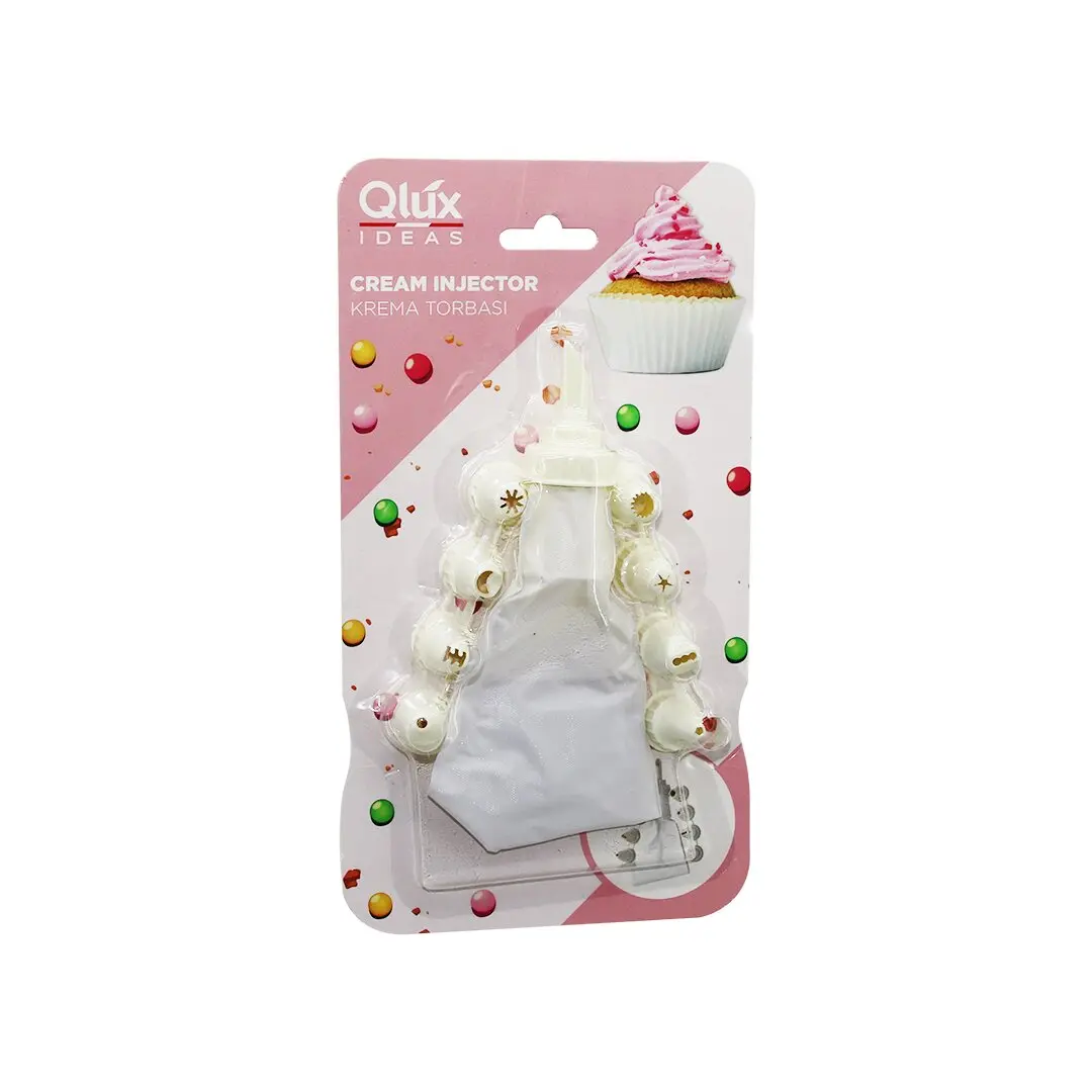 QLUX L-00172 AVANTAGE  10PCS   KREMA TORBASI - SÜSLEME BAŞLIK  SETİ   1-BEYAZ TORBA - 9-KREM BEYAZI PLASTİK BAŞLIK (4745)