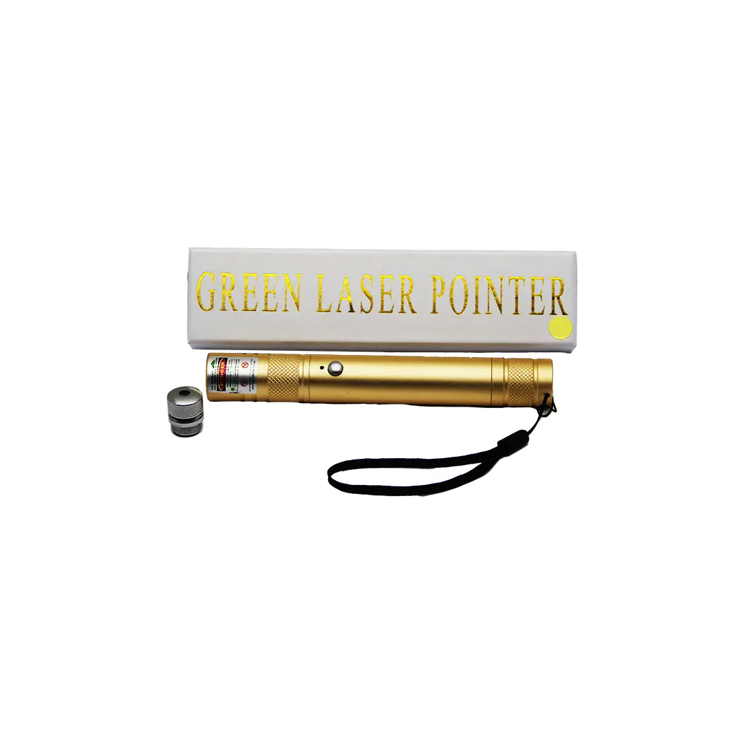LAZER POINTER USB Lİ - GOLD YEŞİL LAZER METAL KASA BEYAZ KUTU (4745)