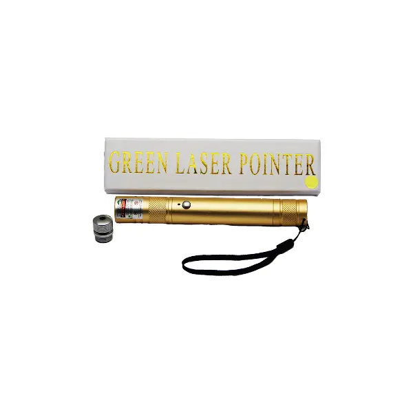 LAZER POINTER USB Lİ - GOLD YEŞİL LAZER METAL KASA BEYAZ KUTU (4745)