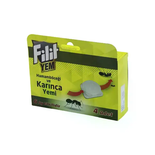 FİLİT 4PCS KARINCA - HAMAM BÖCEK YEMİ 6AY ETKİLİ - İSTASYON YEM: 1.5GR X 4AD.=6GR (4745)