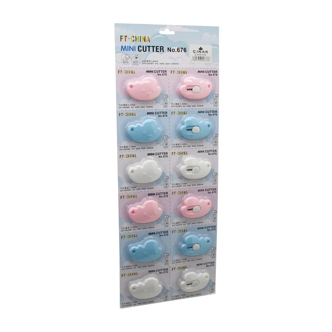 12 ADET MINI CUTTER MİNİ CEP - ÇANTA FALÇATA - MAKET BIÇAK (4745)