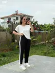 Kadın Kısa Kollu Modal Dokulu Kumaş Yanı şeritli Takım-5