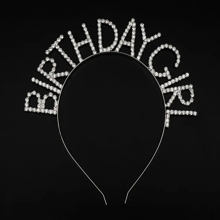 Kristal Taşlı Gümüş Renk Birthday Girl Tacı (4745)