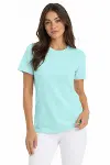 T-Shirt Bisiklet Yaka Slim Fit Likralı Tişört Günlük Basic Body - Turkuaz-2