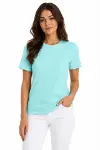 T-Shirt Bisiklet Yaka Slim Fit Likralı Tişört Günlük Basic Body - Turkuaz-3