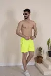 Erkek Deniz Şortu Fermuarlı Cepli File Astarlı - Neon Yeşili-3