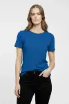 T-Shirt Bisiklet Yaka Slim Fit Likralı Tişört Günlük Basic Body - İndigo-2