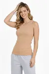 Fitilli Atlet Sıfır Yaka Slim Fit Arka Baskılı Spor Atlet - Bej-3