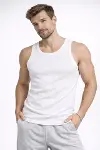Erkek Fitilli Atlet Sıfır Yaka Slim Fit Arka Baskılı Spor Atlet - Beyaz-4