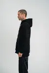Double Oversize Kapşonlu Nakışlı SweatShirt - Siyah-4
