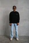 Erkek Baskılı Sweat - Siyah-3