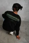 Erkek Baskılı Sweat - Siyah-4