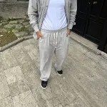 Erkek Fitilli Kadife Cepli Buggy Pantolon Oversize Rahat Kalıp - Gri-3