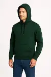Erkek Üç İplik Kapüşonlu Kanguru Cepli SweatShirt Hoodie - Haki-3