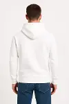 Erkek Üç İplik Kapüşonlu Kanguru Cepli SweatShirt Hoodie - Beyaz-2