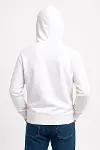 Erkek Üç İplik Kapüşonlu Kanguru Cepli SweatShirt Hoodie - Beyaz-3