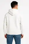 Erkek Üç İplik Kapüşonlu Tam Fermuarlı Kanguru Çepli SweatShirt Hoodie - Beyaz-2