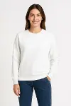 Üç İplik Düz Bisiklet Yaka SweatShirt - Beyaz-3