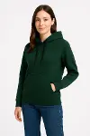 Üç İplik Kapüşonlu Kanguru Çepli SweatShirt Hoodie - Haki-1