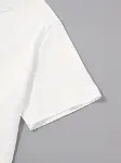 Baskılı Oversize Bisiklet Yaka T-shirt - Beyaz-2