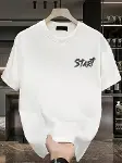 Baskılı Oversize Bisiklet Yaka T-shirt - Beyaz-2