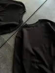 Kışlık Bisiklet Yaka Üç İplik Basic SweatShirt - Siyah-3