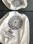 Kışlık Bisiklet Yaka Ön Ve Arka Baskılı SweatShirt - Beyaz-4
