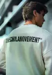 Kışlık Bisiklet Yaka Oversize Baskılı SweatShirt - Beyaz-1
