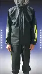 Unisex Tam Kalıp Motorcu Kurye Su Gecirmez Yağmurluk Takım - Siyah-2